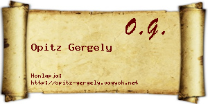 Opitz Gergely névjegykártya